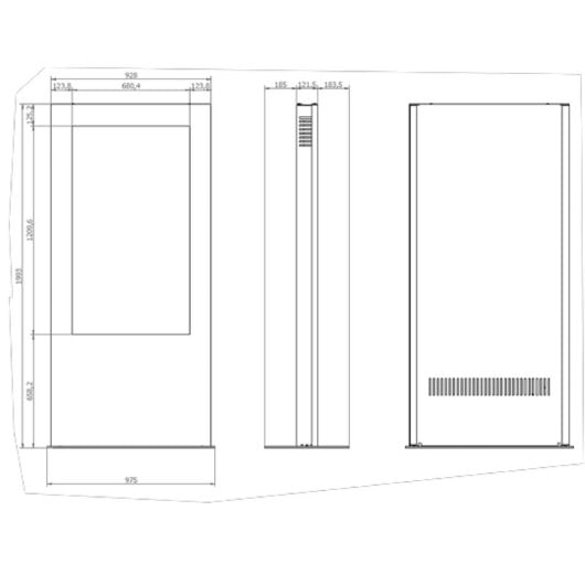 Tótem Digital Kimex 161-5500V 55? VESA 200x200 a 600x400 50kg Negro Indoor