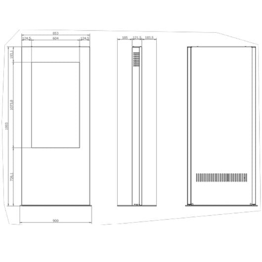 Tótem Kimex 161-4900V para monitor 49? montaje vertical VESA, estructura autoportante, negro