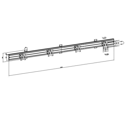 Tablero de menús Kimex 031-3432K1 para 4 pantallas 32? ajuste VESA, inclinación y giro