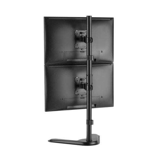 Support de bureau Kimex 015-1152 pour 2 écrans 17-32″ VESA 9 kg pivotant noir