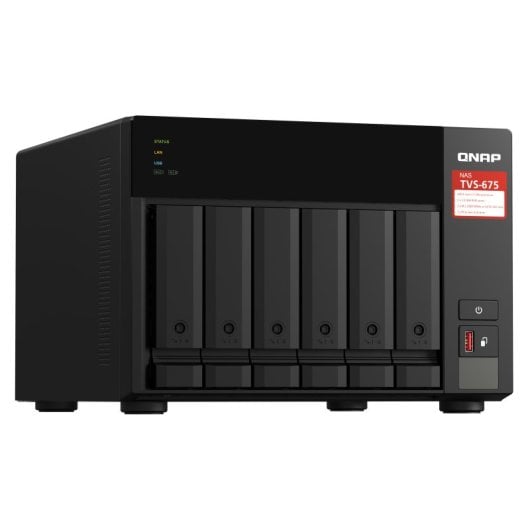 Qnap Qnap Nas Tvs-675-8g Zuverlässige und effiziente Netzwerkspeicherlösung mit 6 Einschüben, 60 TB, Quad-Core, 8 GB RAM, 2 Gigabit-Ethernet-Ports, vielseitigen Funktionen und Anwendungen. Ideal für kleine und mittlere Unternehmen!