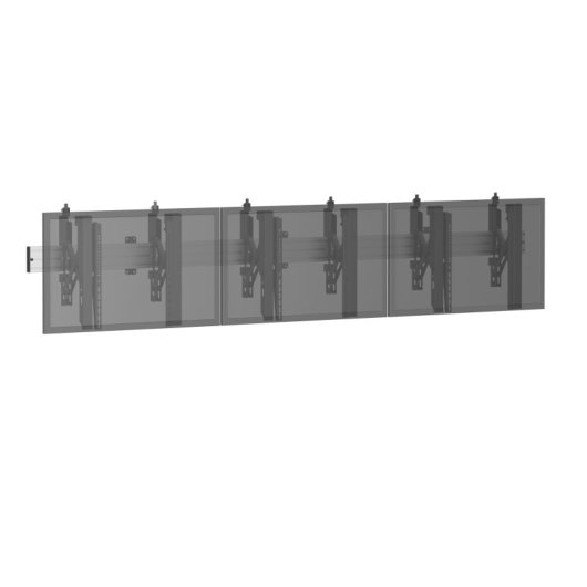 Support Kimex 031-3301K1 pour 3 écrans 45-50″ VESA Push-Pull 210 kg Gris/Noir