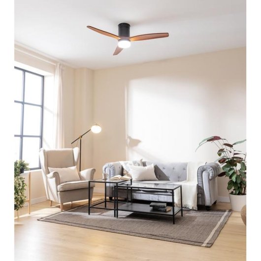 Cecotec  Energysilence Aero 5600 Classic  Ventilador De Techo Con Luz Y Mando 40W Madera/Negro