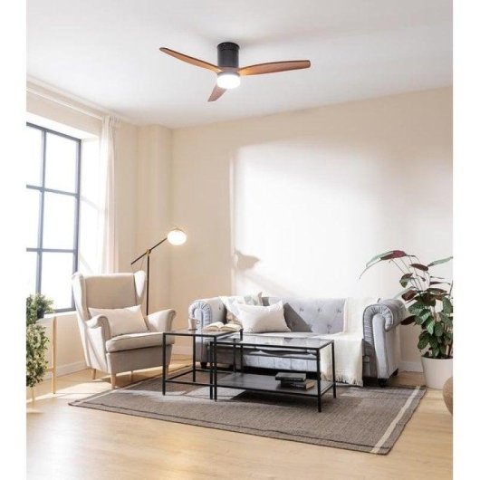 Ventoinha de Teto Cecotec EnergySilence Aero 5600 Classic 40W LED 132 cm Madeira/Preto