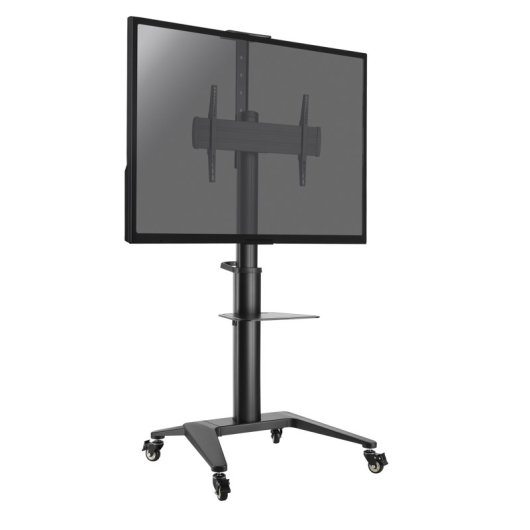 Kimex 030-1202 Supporto mobile per schermi da 37-70", altezza regolabile, 70 kg, ruote, nero