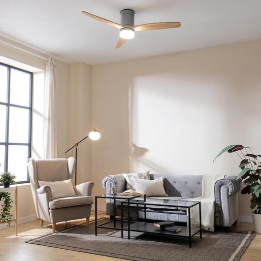 Cecotec Energysilence Aero 5600 Classic Steel Ventilador De Techo Con Luz Y Mando 40w Madera