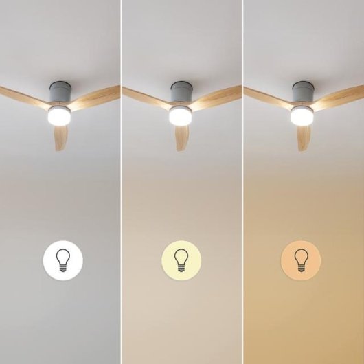 Cecotec Energysilence Aero 5600 Classic Steel Ventilador De Techo Con Luz Y Mando 40w Madera