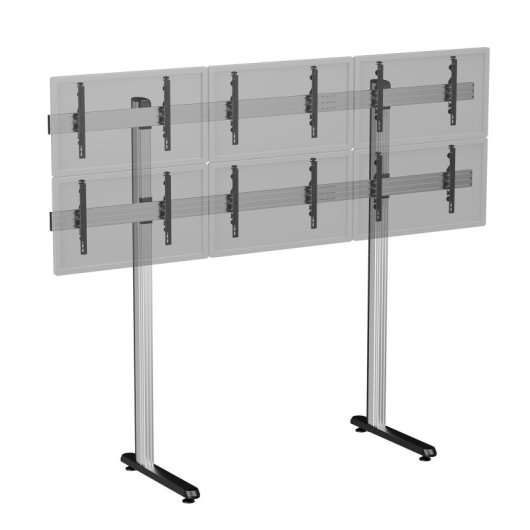 Soporte de videowall Kimex 031-2602K1 para 6 TVs de 50-55? 300 kg VESA altura ajustable