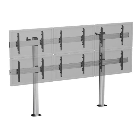 Kimex 031-2601K3 Suporte Videowall para 6 Ecrãs 5-50″ VESA Ajustável Máx.300Kg Cinzento/Preto