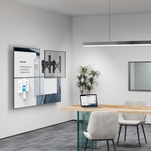 Kimex 017-2112K Supporto a parete per videowall Push Pull VESA 49″-65″ fino a 140 kg Nero