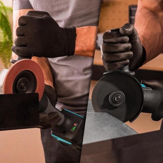 Amoladora Cecotec RadialPower 2120 Freemove Brushless 21V 900W 125mm Kit 8 Discos Maleta