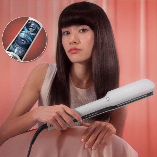 Piastra per Capelli Ceramica Professionale Cecotec Air Lisse Black 230ºC 3 Impostazioni Ionica Display Nero