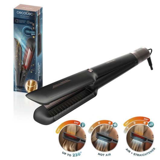 Plancha de pelo Cecotec Air Lisse Black Brushless 3 Modos iónica pantalla integrada
