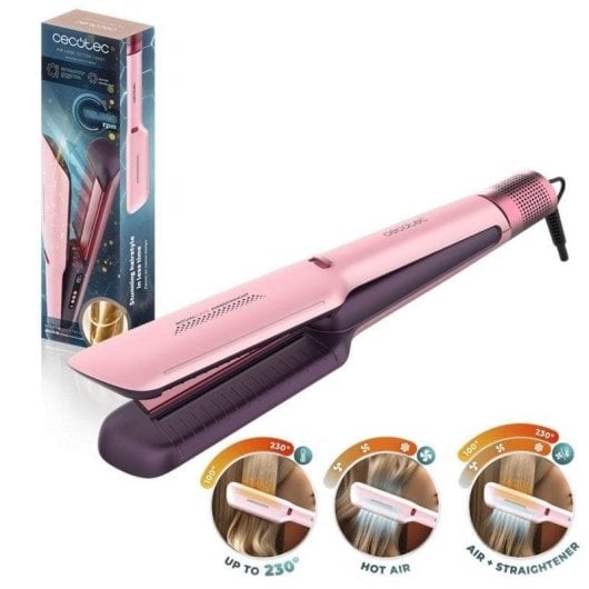 Prancha de Cabelo Cerâmica Cecotec Bamba Ionic Brushless 230ºC 3 Modos Iónica Rosa
