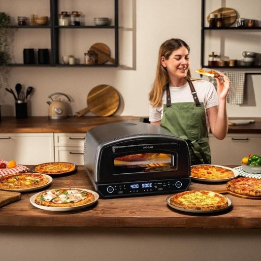 Horno eléctrico Cecotec 13 litros Acero Inoxidable Panel Táctil LED Ahumado Gourmet
