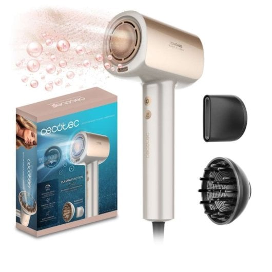 Secador Cecotec DryGlam Nano Plasma 1600W 110000RPM Motor Brushless Iones