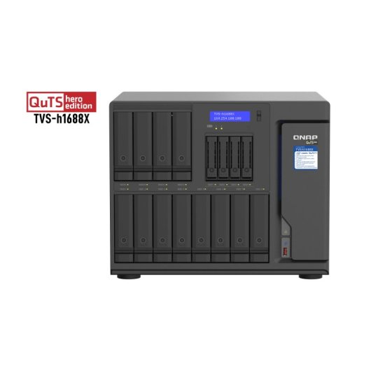 NAS torre QNAP 16 bahías Intel Xeon W-1250 32GB DDR4 ECC 10GbE QuTS hero Thunderbolt 3 TVS-h1688X