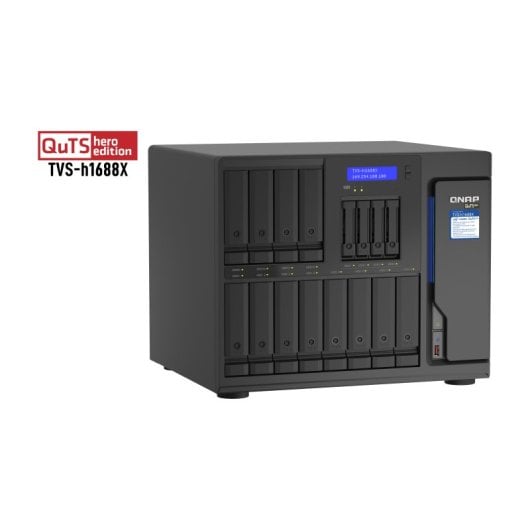 NAS torre QNAP 16 bahías Intel Xeon W-1250 32GB DDR4 ECC 10GbE QuTS hero Thunderbolt 3 TVS-h1688X