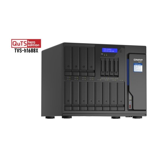 NAS torre QNAP 16 bahías Intel Xeon W-1250 32GB DDR4 ECC 10GbE QuTS hero Thunderbolt 3 TVS-h1688X