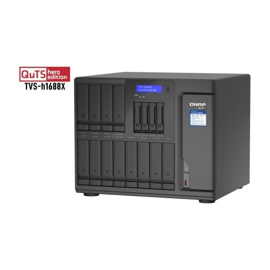 NAS torre QNAP 16 bahías Intel Xeon W-1250 32GB DDR4 ECC 10GbE QuTS hero Thunderbolt 3 TVS-h1688X