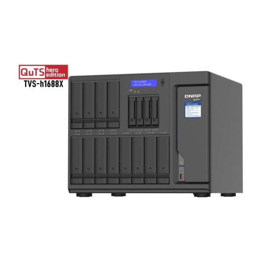 NAS torre QNAP 16 bahías Intel Xeon W-1250 32GB DDR4 ECC 10GbE QuTS hero Thunderbolt 3 TVS-h1688X
