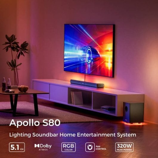 Barra de sonido Ultimea Apollo S80 5.1 Dolby Atmos con RGB para cine en casa 320W