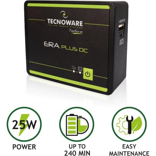 Tecnoware UPS 25W Bateria de Lítio 240 Minutos USB-C/A com Proteção Contra Sobretensão
