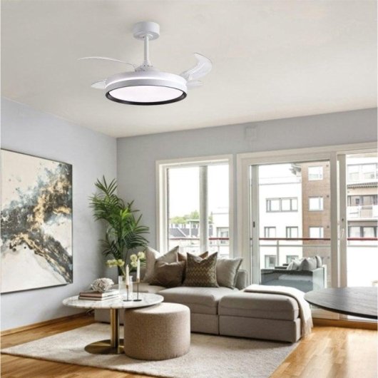 Ventilador de techo Bel Air Home Akran LED 72W 6 velocidades 4 aspas retráctiles con control remoto