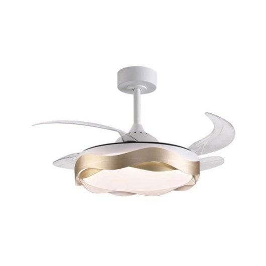 Ventoinha de teto Bel Air Ondas LED 72W 4 pás retráteis 6 velocidades