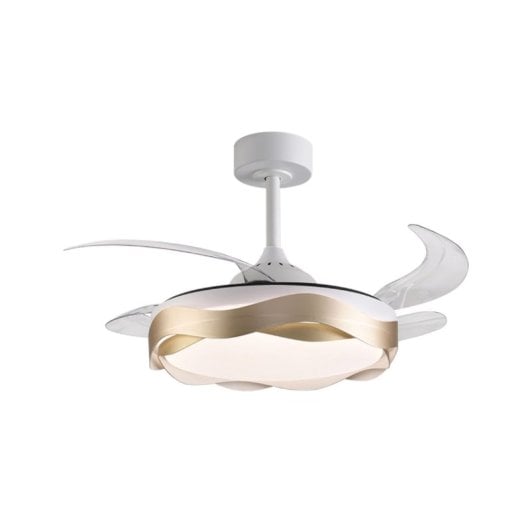 Ventilador de techo Bel Air Ondas 72W LED, 4 aspas retráctiles, 6 velocidades y mando a distancia