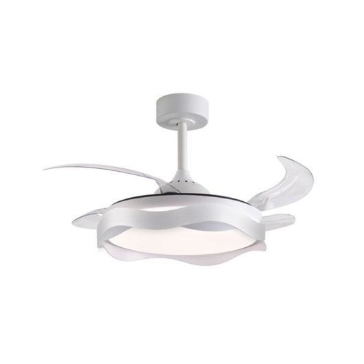 Ventilador de techo Bel Air Home Ondas 4 aspas retráctiles LED 72W 6 velocidades blanco