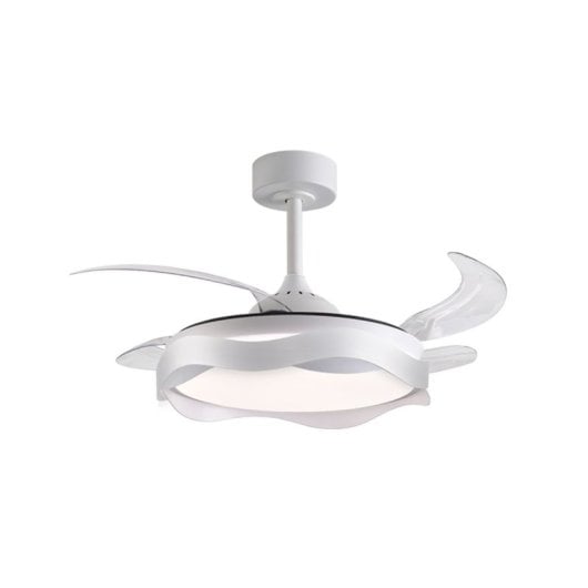 Ventilador de techo Bel Air Home Ondas 4 aspas retráctiles LED 72W 6 velocidades blanco