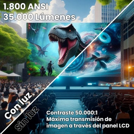 Projetor UnicView FULLHD 1800 ANSI Lúmenes LCD K5000 AndroidTV Correção Digital