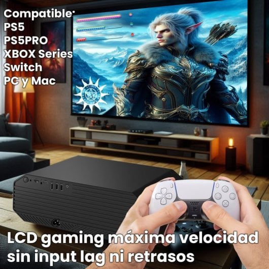 Projetor UnicView FULLHD 1800 ANSI Lúmenes LCD K5000 AndroidTV Correção Digital