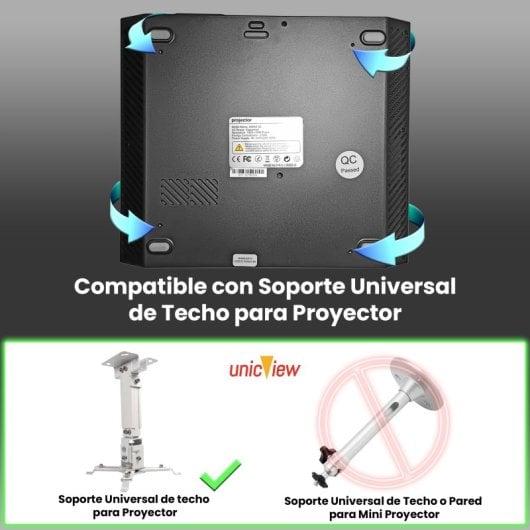Projetor UnicView FULLHD 1800 ANSI Lúmenes LCD K5000 AndroidTV Correção Digital