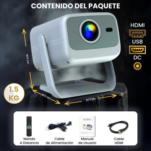 Proyector UnicView HD 14000 Lúmenes LCD R2 Freestyle 180º Varifocal AndroidTV Dolby AC3
