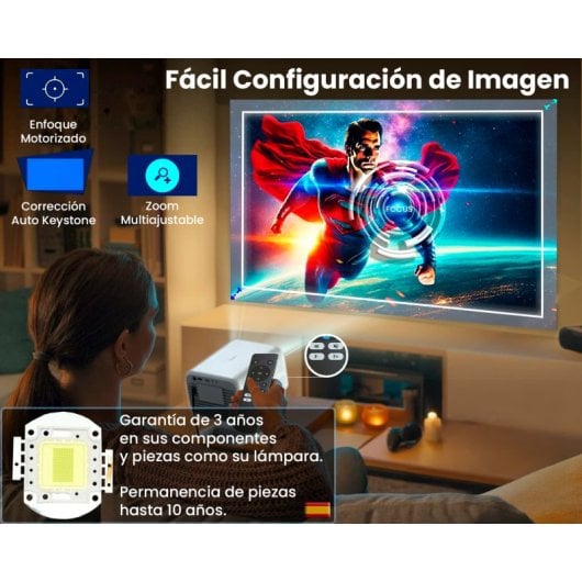 Proyector UnicView HD 14000 Lúmenes LCD R2 Freestyle 180º Varifocal AndroidTV Dolby AC3