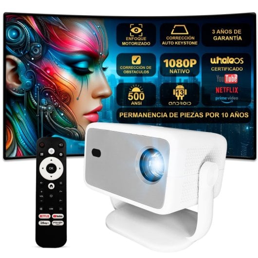 Proyector UnicView 1080p 500 ANSI LCD NP350 Google TV Netflix White Extras