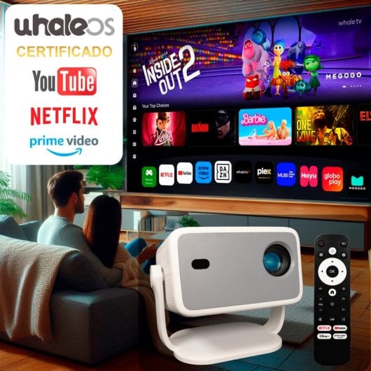 Proyector UnicView 1080p 500 ANSI LCD NP350 Google TV Netflix White Extras