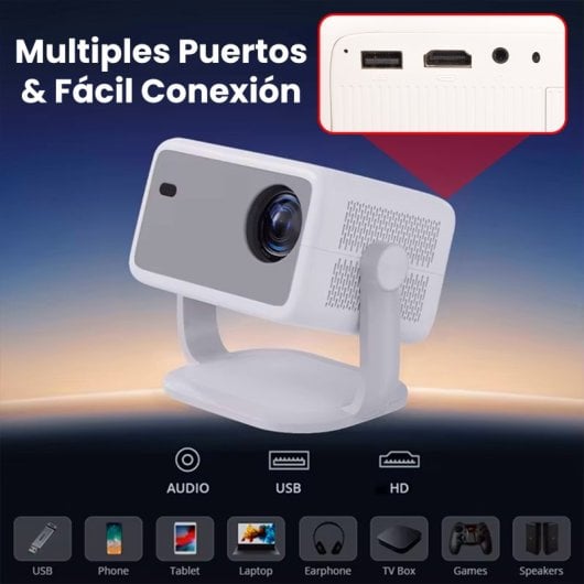 Proyector UnicView 1080p 500 ANSI LCD NP350 Google TV Netflix White Extras