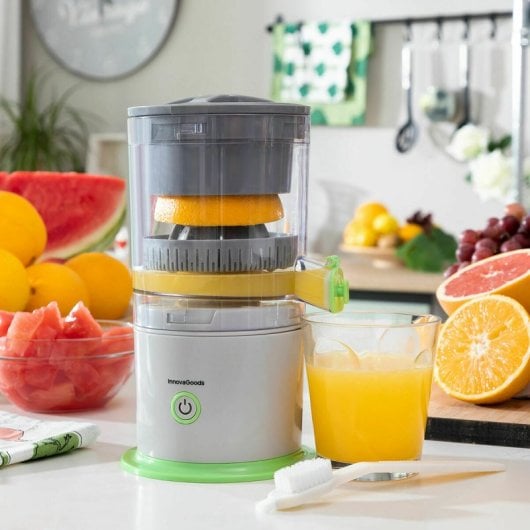 Extracteur de jus automatique rechargeable InnovaGoods Juisso 40 W, 22 000 tr/min, 250 ml, vert/gris