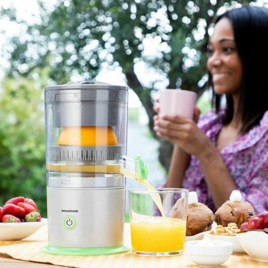 Extracteur de jus automatique rechargeable InnovaGoods Juisso 40 W, 22 000 tr/min, 250 ml, vert/gris