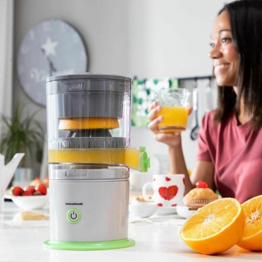 Extracteur de jus automatique rechargeable InnovaGoods Juisso 40 W, 22 000 tr/min, 250 ml, vert/gris