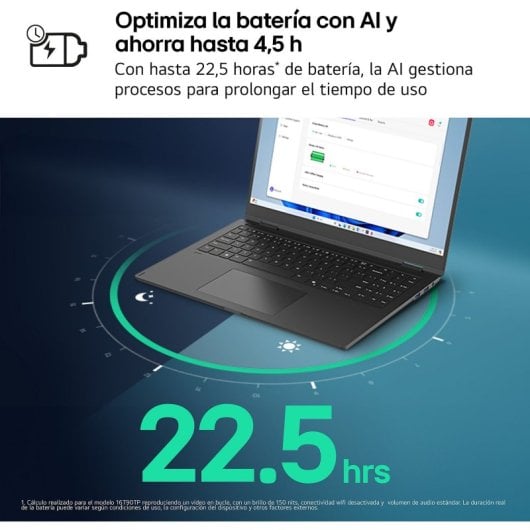Portátil LG gram 16Z90T-G.AD8BB 16" Intel Core Ultra 7 255H 32GB 2TB SSD WQXGA IPS Negro