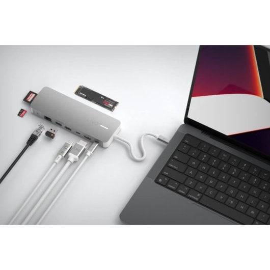 Linq LQ49091PS Hub USB-C 9-em-1 Pro Studio SSD NVMe M.2/HDMI 4K/USB-C PD 140W/Ethernet 2.5Gbps