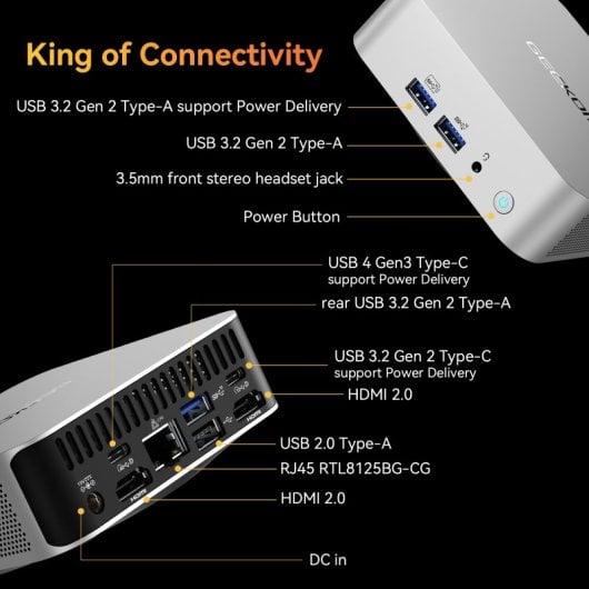 GEEKOM A8 Desktop PC MiniPC AMD Ryzen 7 8745HS 32GB/1TB SSD
