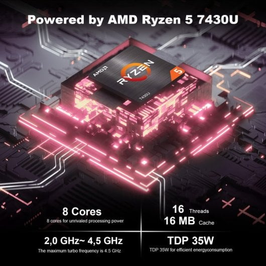 GEEKOM A5 Mini PC AMD Ryzen 5 7430U/16GB/512GB SSD/Windows 11 Pro