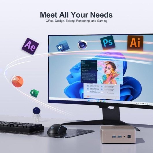 Mini PC GEEKOM A5 AMD Ryzen 5 7430U/16GB/512GB SSD/Radeon Vega 8/Windows 11 Pro