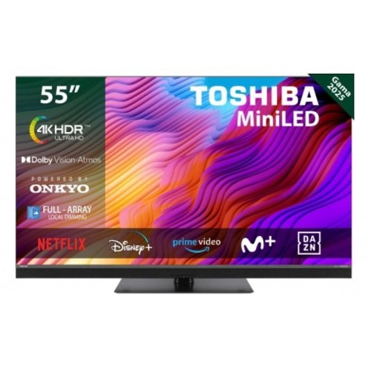 Téléviseur Toshiba MiniLED 55 pouces 55MG8F63DG 4K Ultra HD Google TV Dolby Vision Wi-Fi HDMI 2.1 Noir