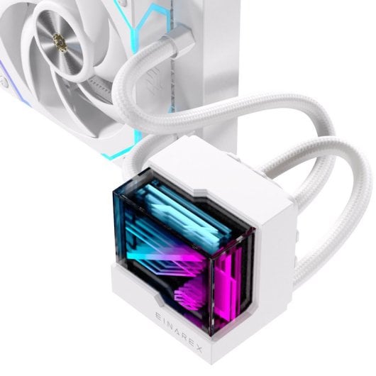Einarex VERTEX 360 RGB Blanc 360 mm 3 ventilateurs RGB Miroir Cube Refroidissement liquide